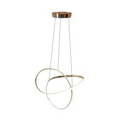 Luminaria Lustre Pendente de Led para Sala 110/220 Bivolt com Regulagem 3 em 1 Waves Dourada - 5