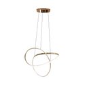 Ver imagem 5 de Luminaria Lustre Pendente de Led para Sala 110/220 Bivolt com Regulagem 3 em 1 Waves Dourada