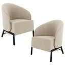 Ver imagem 1 de Kit 02 Poltronas para Sala Living Pés Industrial Sierra K01 Veludo Bege - Lyam Decor