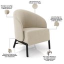 Ver imagem 4 de Kit 02 Poltronas para Sala Living Pés Industrial Sierra K01 Veludo Bege - Lyam Decor
