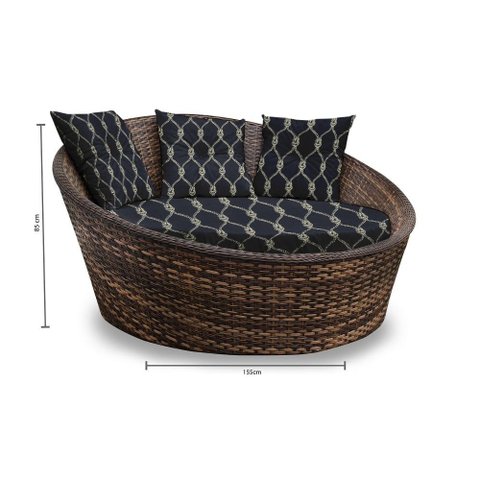 Chaise Nova Delhi - Tecido Nautical Marinho