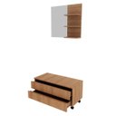 Ver imagem 3 de Conjunto para Banheiro com Espelho e Gabinete Móvel Amêndoa Tecno Mobili