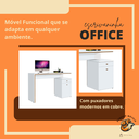 Ver imagem 4 de Escrivaninha Office Versátil Quarto Escritório Branco Freijó