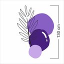 Ver imagem 5 de Adesivo Floral Boho Roxo Estilo Nórdico 130x90 Minimalista Mod.02