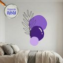 Ver imagem 3 de Adesivo Floral Boho Roxo Estilo Nórdico 130x90 Minimalista Mod.02