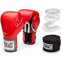 Kit Luva Everlast Training Vermelha 14oz Bandagem/ Bucal - 1 Kit Luva Everlast Training Vermelha 14oz Bandagem/ Bucal - 1