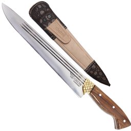 Facão Faca N 10 Aço Carbono Cabo Madeira Nobre Bainha Couro - 2