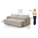 Ver imagem 3 de Sofá Cama 4 Lugares Retrátil 248cm Unique
