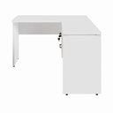 Ver imagem 6 de Mesa de Escritório em L 30mm com Gaveteiro Suspenso e Chave F5 Office Cor:Branco