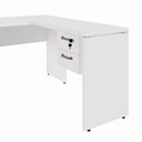 Ver imagem 5 de Mesa de Escritório em L 30mm com Gaveteiro Suspenso e Chave F5 Office Cor:Branco