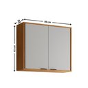 Ver imagem 3 de Armário Aéreo Menor Luisa 80cm 2 Portas MDF Bater Off White e Naturalle Moderna