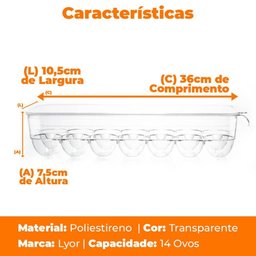 Organizador de Geladeira Bandeja Porta Ovos com Tampa My Box 14 Unidades - Lyor - 6 Organizador de Geladeira Bandeja Porta Ovos com Tampa My Box 14 Unidades - Lyor - 6