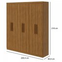 Ver imagem 2 de Guarda-Roupa Casal 6 Portas Jazz- Lopas - Rovere Naturale