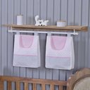 Ver imagem 1 de Porta Fralda Organizador Quarto de Bebê Menino Menina 2 Peças Varão:chevron Rosa