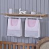 Porta Fralda Organizador Quarto de Bebê Menino Menina 2 Peças Varão:chevron Rosa - 1