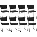 Ver imagem 1 de Kit 08 Cadeiras Decorativas Para Sala De Jantar Allana L02 Suede Preto - Lyam Decor