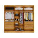 Ver imagem 2 de Guarda-roupa Oxford 6 Portas 6 Gavetas com Ripado 100% Mdf Peroba/off White - Mademarques