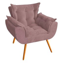 Kit 2 Poltronas Decorativas Odisseia Veludo Peach Rose - D'Rossi - 3