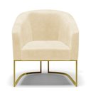 Ver imagem 5 de Poltrona Sala Decorativa Stella Base Industrial Dourada Sintético Pu Bege D03 - D’Rossi