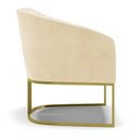 Ver imagem 6 de Poltrona Sala Decorativa Stella Base Industrial Dourada Sintético Pu Bege D03 - D’Rossi
