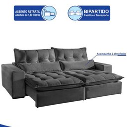 Sofá Máximo 2 Lugares Retrátil e Reclinável 2,10M Veludo Mundial Estofados - 3