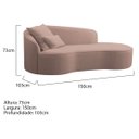 Ver imagem 3 de Divã Recamier Curvo Sala de Estar Recepção Inglaterra 150cm Lado Direito Linho - Adj Decor Sala de e