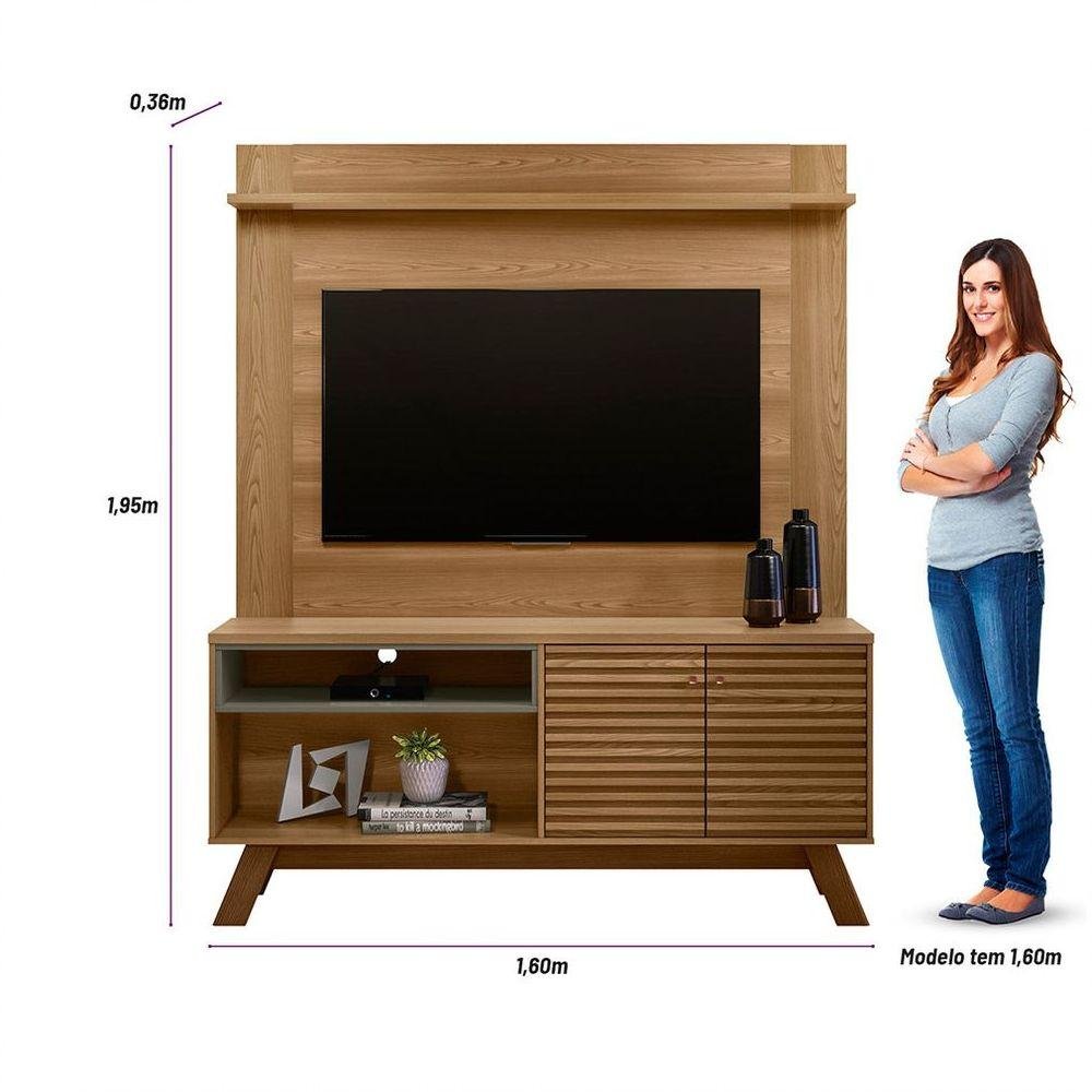 Rack Ripado Camboriú Com Painel Tulum Para Tv 55 