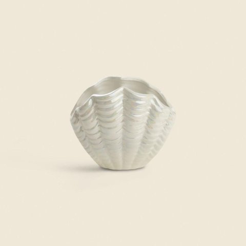Porta-escova Shell Cerâmica Branco - A\baby