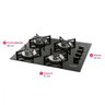 Cooktop a Gás 4 Bocas de Vidro Preto Suggar Bivolt FG4004VP - 5