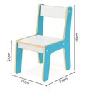 Ver imagem 4 de Cadeirinha Infantil MDF Azul e Branco Multiuso Estrutura Reforçada Suporta 35kg