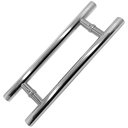 Ver imagem 1 de Puxador de Porta, Aço Inox, Polido, Alto Brilho, 45cm, Tipo H, Porta Pivotante