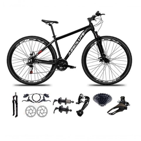 Bicicleta Aro 29 Absolute Nero 5 Freio Hidráulico K7 27v Garfo com Trava - Preto Tam.23