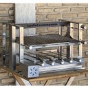 Ver imagem 5 de Churrasqueira Inox Elevatória Gourmet Com Kit Giratório Motor Elétrico Com Espetos e Grelha Argentin