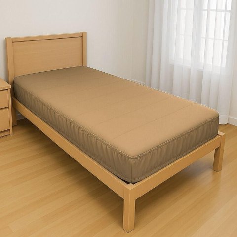 Capa Protetora Impermeável Hospitalar P/ Colchão Lençol Elástico Solteiro 88x188x20cm - Bege