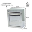 Ver imagem 2 de Caixa Correio Cartas Popular 30 Inox para Grade 13x25x30cm