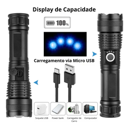 Lanterna Recarregável Tatica Mais Forte Snel Camping Re116 - 7