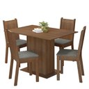 Ver imagem 2 de Conjunto Sala de Jantar Mesa Tampo de Madeira 4 Cadeiras Rustic Silver Luana Madesa