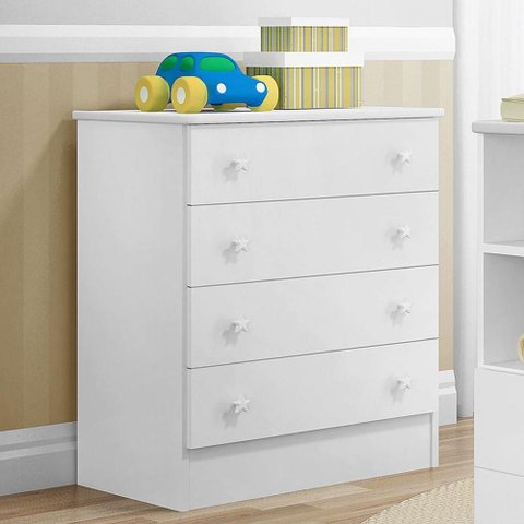 CÔMODA COM 4 GAVETAS - REF 777 DOCE SONHO BRANCO