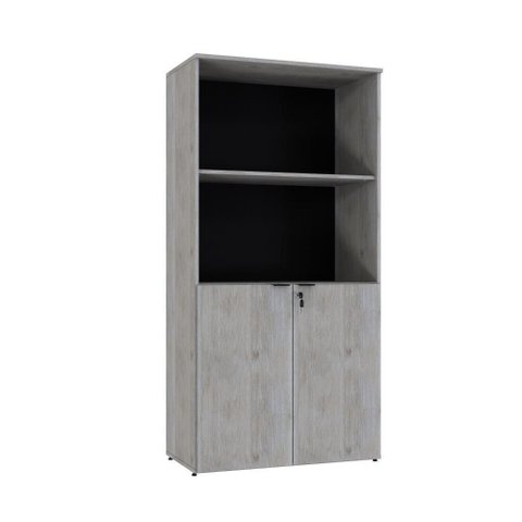 Armário Alto Estante com 02 Portas 161,5x80x42cm Wlae80 Snow - Preto