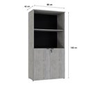 Ver imagem 2 de Armário Alto Estante com 02 Portas 161,5x80x42cm Wlae80 Snow - Preto