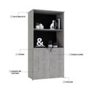 Ver imagem 4 de Armário Alto Estante com 02 Portas 161,5x80x42cm Wlae80 Snow - Preto