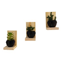 Kit 3 Mini Prateleiras de para em Madeira Pinus - 2