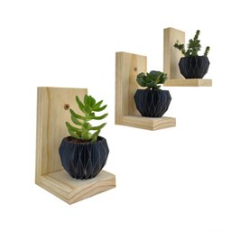 Kit 3 Mini Prateleiras de para em Madeira Pinus - 1