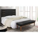 Ver imagem 5 de Cabeceira Cama Box Casal 140cm e Recamier Gênova Veludo Preto S04 - D'Rossi