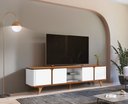 Ver imagem 2 de Rack Bancada Roma 2.17m Marrom Branco - Casa D