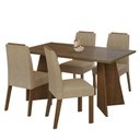 Ver imagem 2 de Conjunto Sala de Jantar Mesa Tampo de Vidro 4 Cadeiras Rustic/imperial Porto Madesa