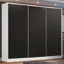 Ver imagem 1 de Guarda Roupa Casal 100% Mdf Madesa Zurique 3 Portas de Correr - Branco/preto