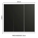 Ver imagem 4 de Guarda Roupa Casal 100% Mdf Madesa Zurique 3 Portas de Correr - Branco/preto