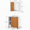 Ver imagem 4 de Armário de Banheiro Sultan 2 Portas 6 Prateleiras com Espelho Branco/Marrom - Pnr Móveis