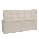 Ver imagem 4 de Kit Cabeceira e Calçadeira Baú Queen 1,60m Roma Suede Bege - Pallazio